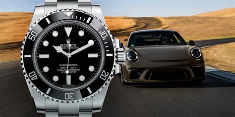 nice car with rolex